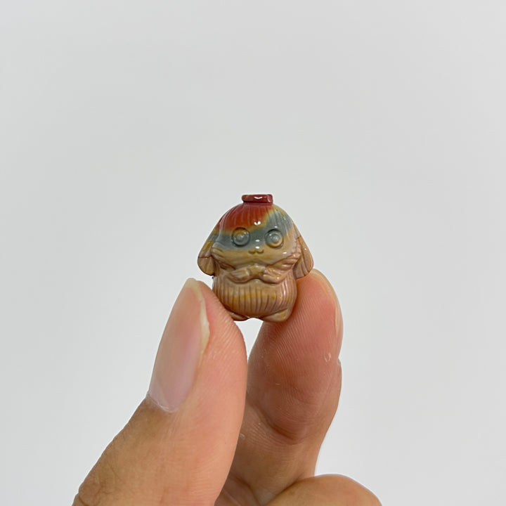 Natural Crystal Carving Alashan Agate Little Flower Rabbit