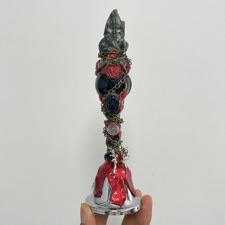 Unique,Natural Crystal Whimsical Witch Theme Magic Bell