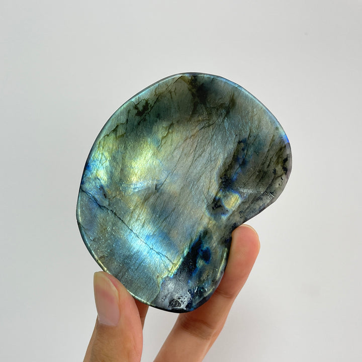 Unique,Natural Crystal Irregular Labradorite Bowl