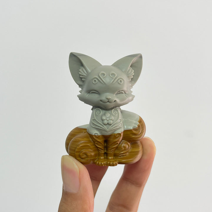 Natural Crystal Carving Wood Lace Picture Jasper Fox