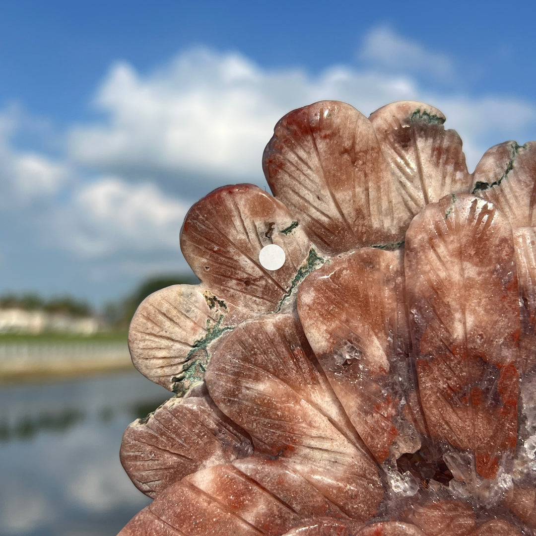 Unique,Imperfect Pink Amethyst Peacock Carving