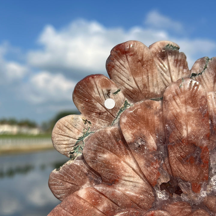 Unique,Imperfect Pink Amethyst Peacock Carving