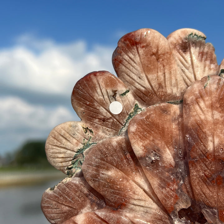 Unique,Imperfect Pink Amethyst Peacock Carving