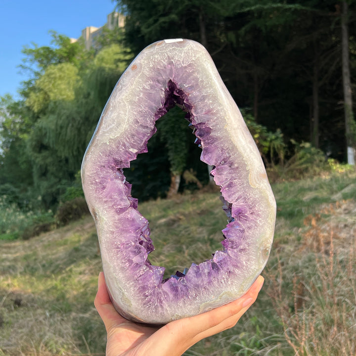 Unique,Imperfect Amethyst Portal With Stand