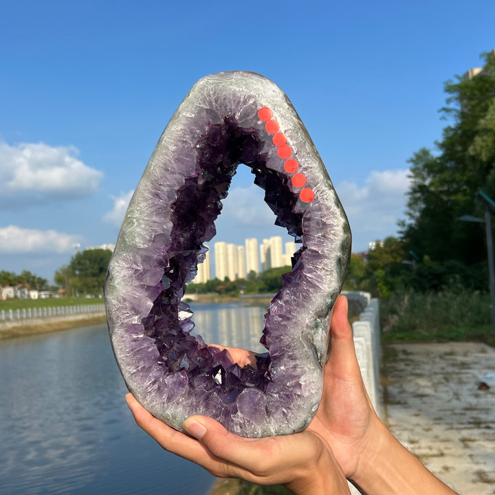 Unique,Imperfect Amethyst Portal With Stand
