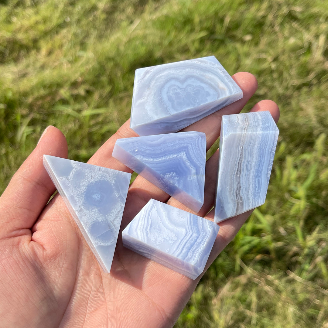 Unique,Natural Crystal Blue Lace Agate Freeform