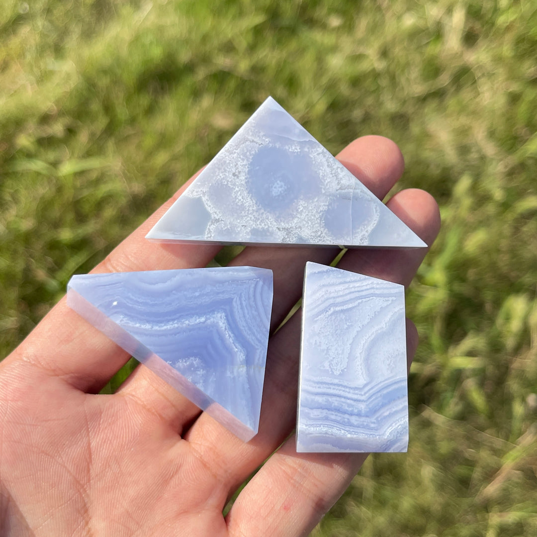 Unique,Natural Crystal Blue Lace Agate Freeform