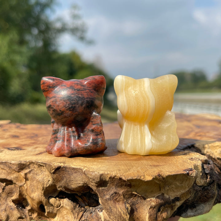 Natural Crystal Carving Adorable Ghost Cat