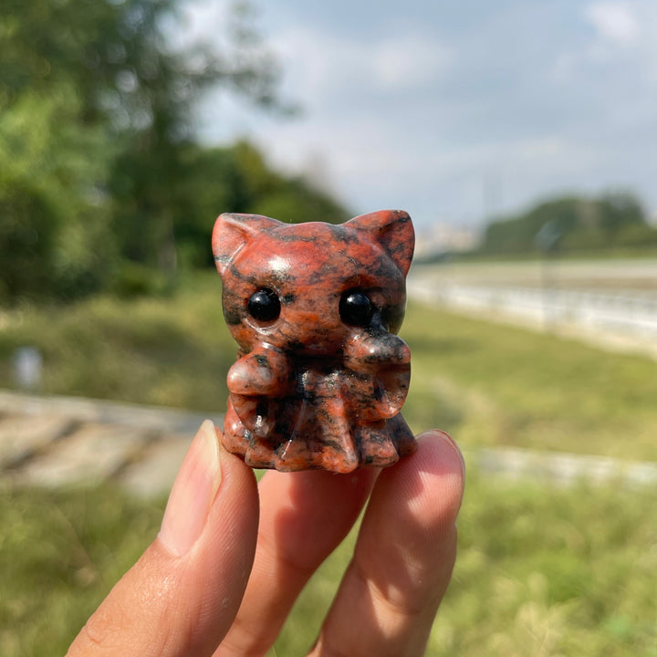 Natural Crystal Carving Adorable Ghost Cat