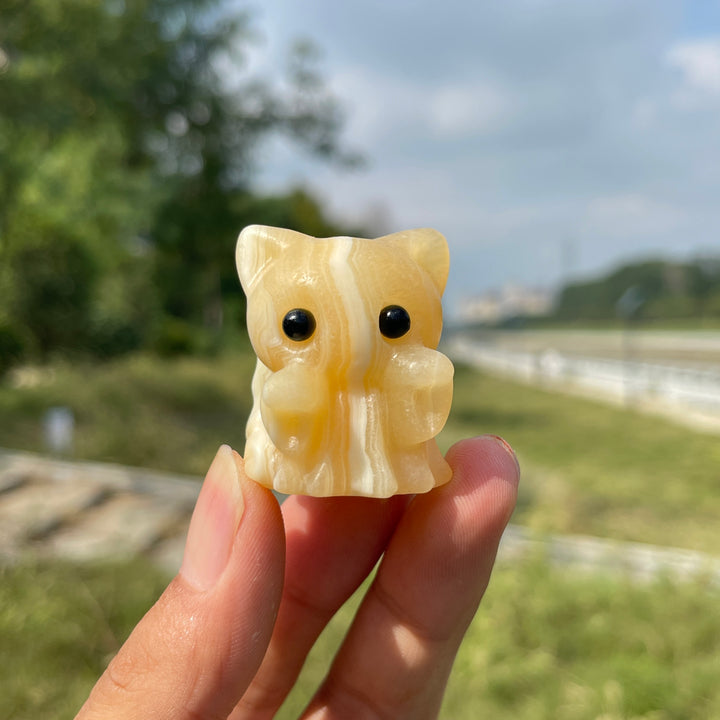 Natural Crystal Carving Adorable Ghost Cat