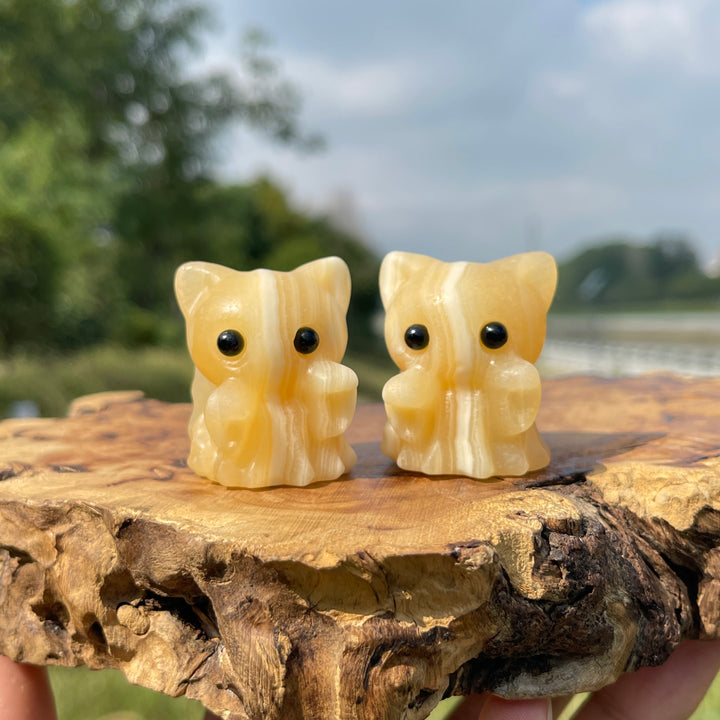 Natural Crystal Carving Adorable Ghost Cat
