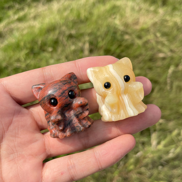 Natural Crystal Carving Adorable Ghost Cat