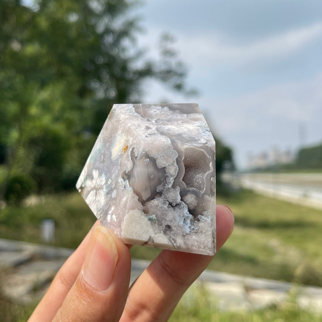 Natural Crystal Exquisite Flower Agate Freeform
