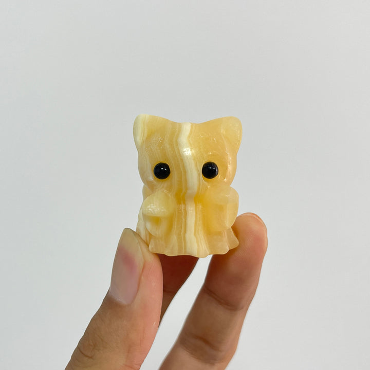Natural Crystal Carving Adorable Ghost Cat
