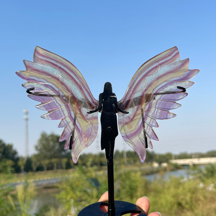 Unique,A Slightly Imperfect Natural Fluorite Angel Wings
