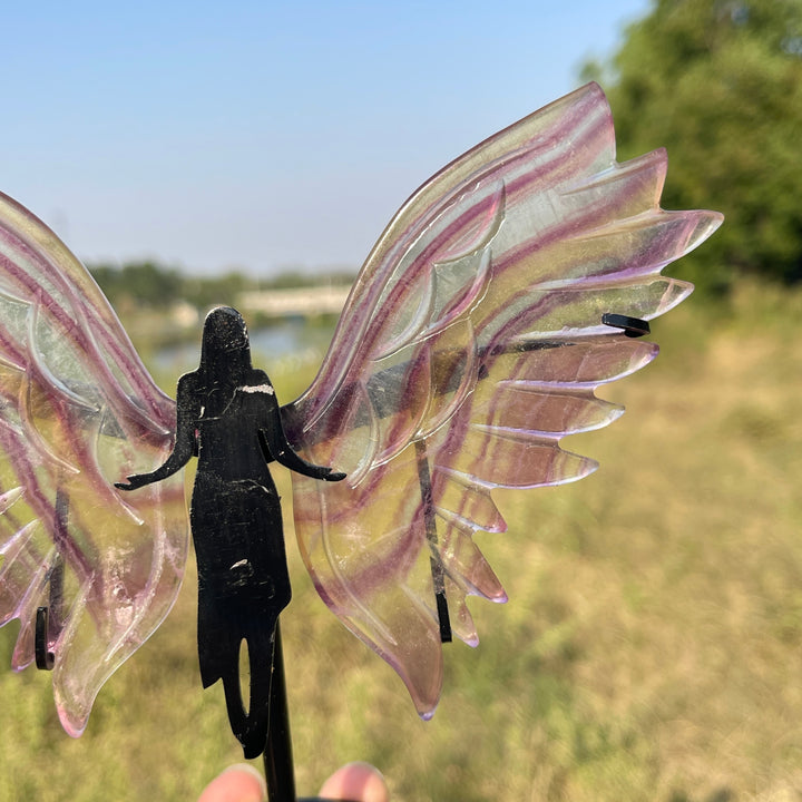 Unique,A Slightly Imperfect Natural Fluorite Angel Wings