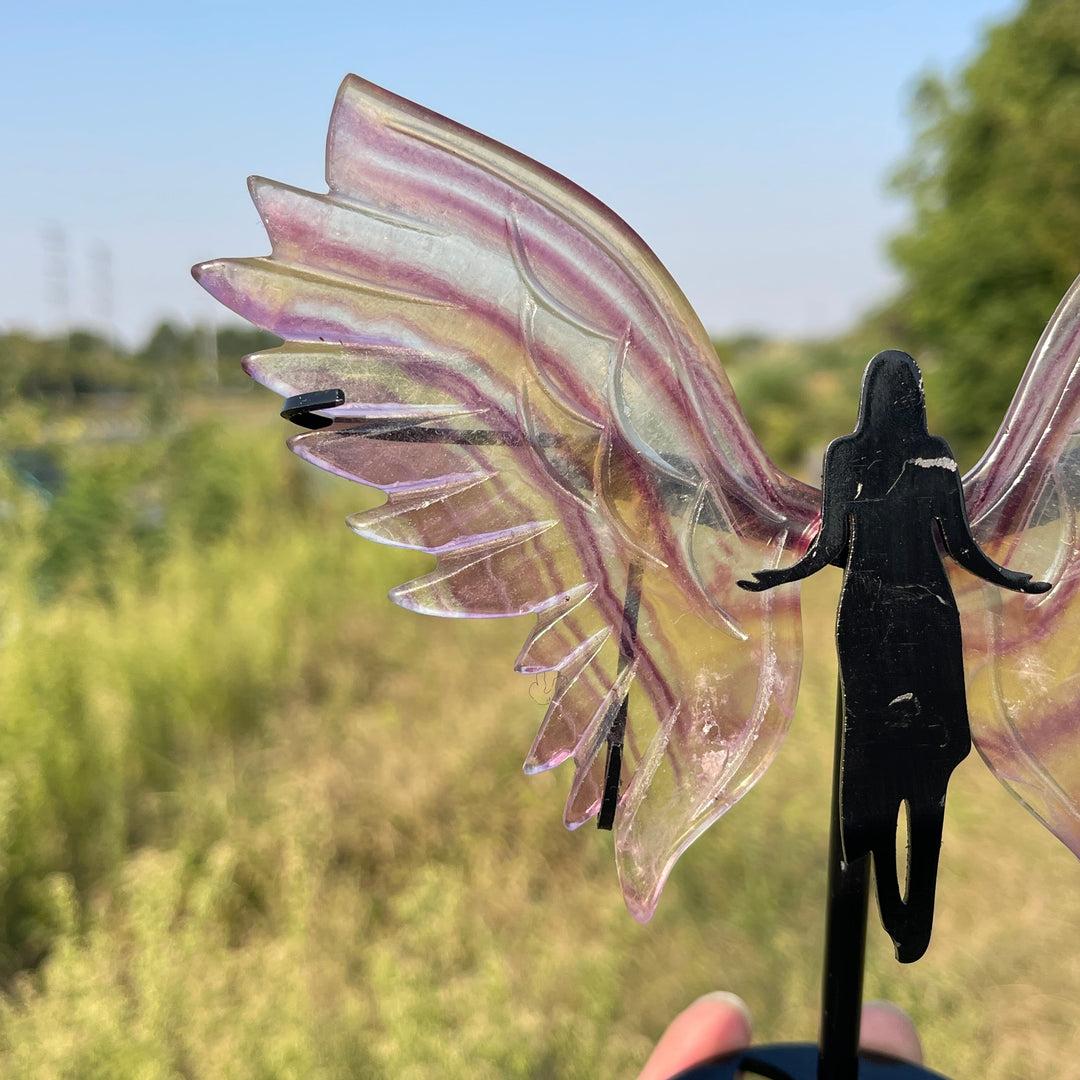 Unique,A Slightly Imperfect Natural Fluorite Angel Wings