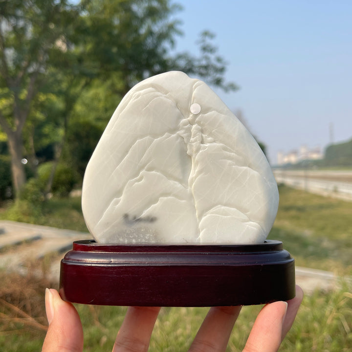 Unique,A Slightly Imperfect Natural Crystal TaiJi Stone Mountain Landscape