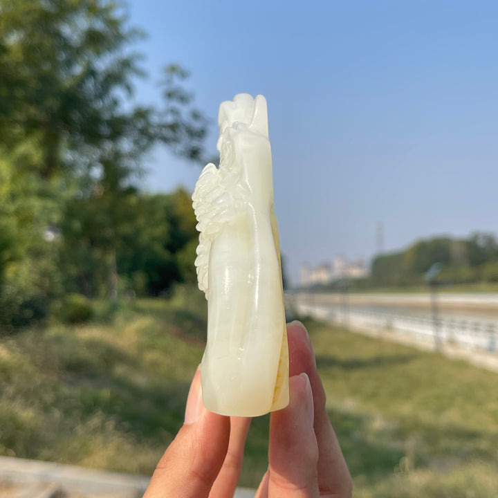 Unique,Natural Crystal Carving Afghanistan Jade Mountain Landscape