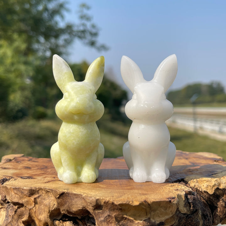 Natural Crystal Long Ear Rabbit Carving
