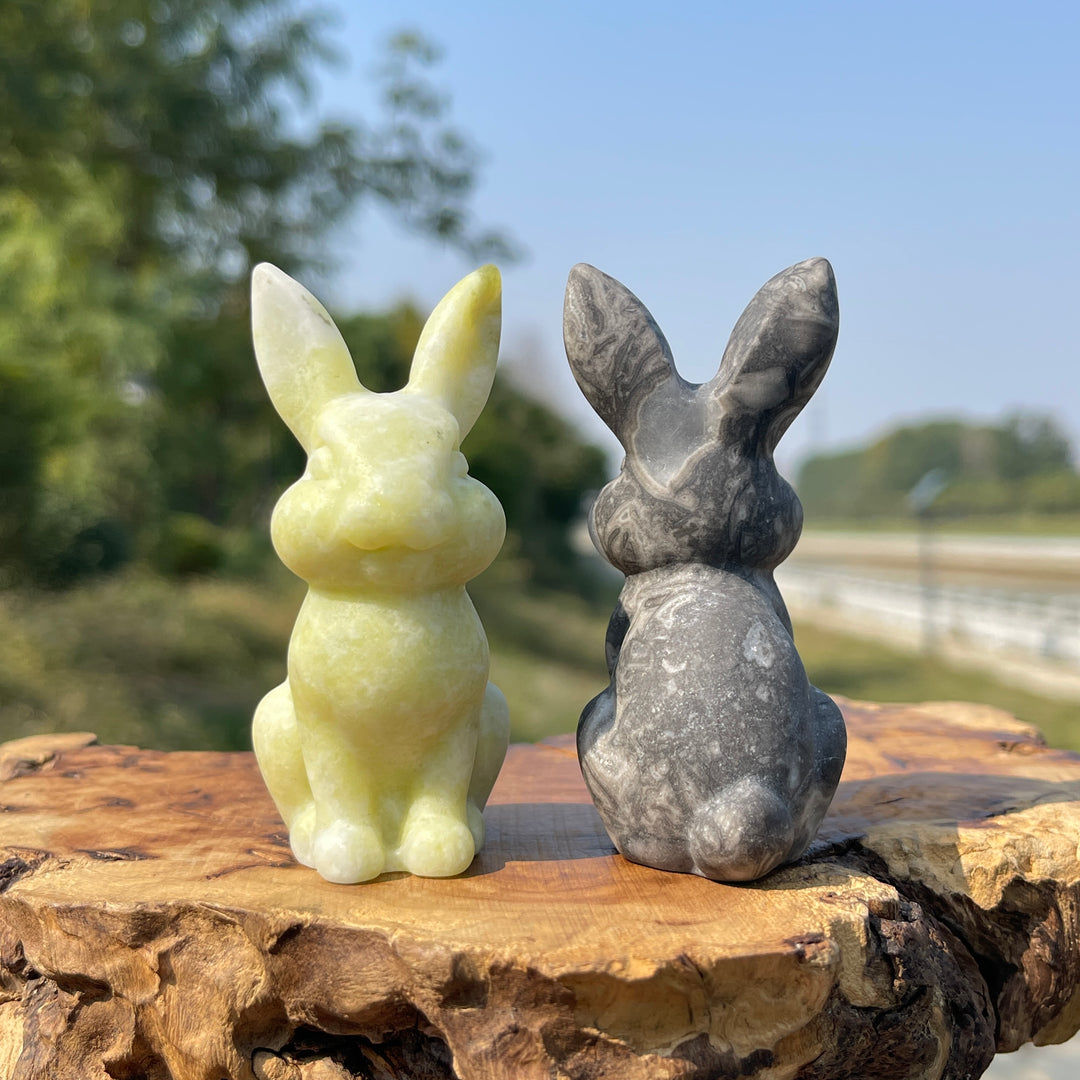 Natural Crystal Long Ear Rabbit Carving
