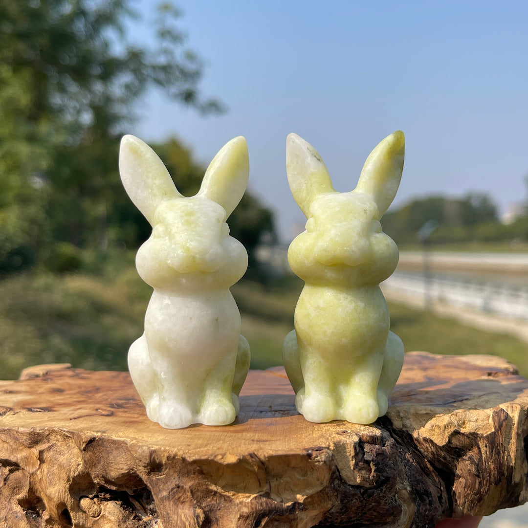 Natural Crystal Long Ear Rabbit Carving