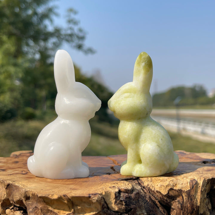 Natural Crystal Long Ear Rabbit Carving