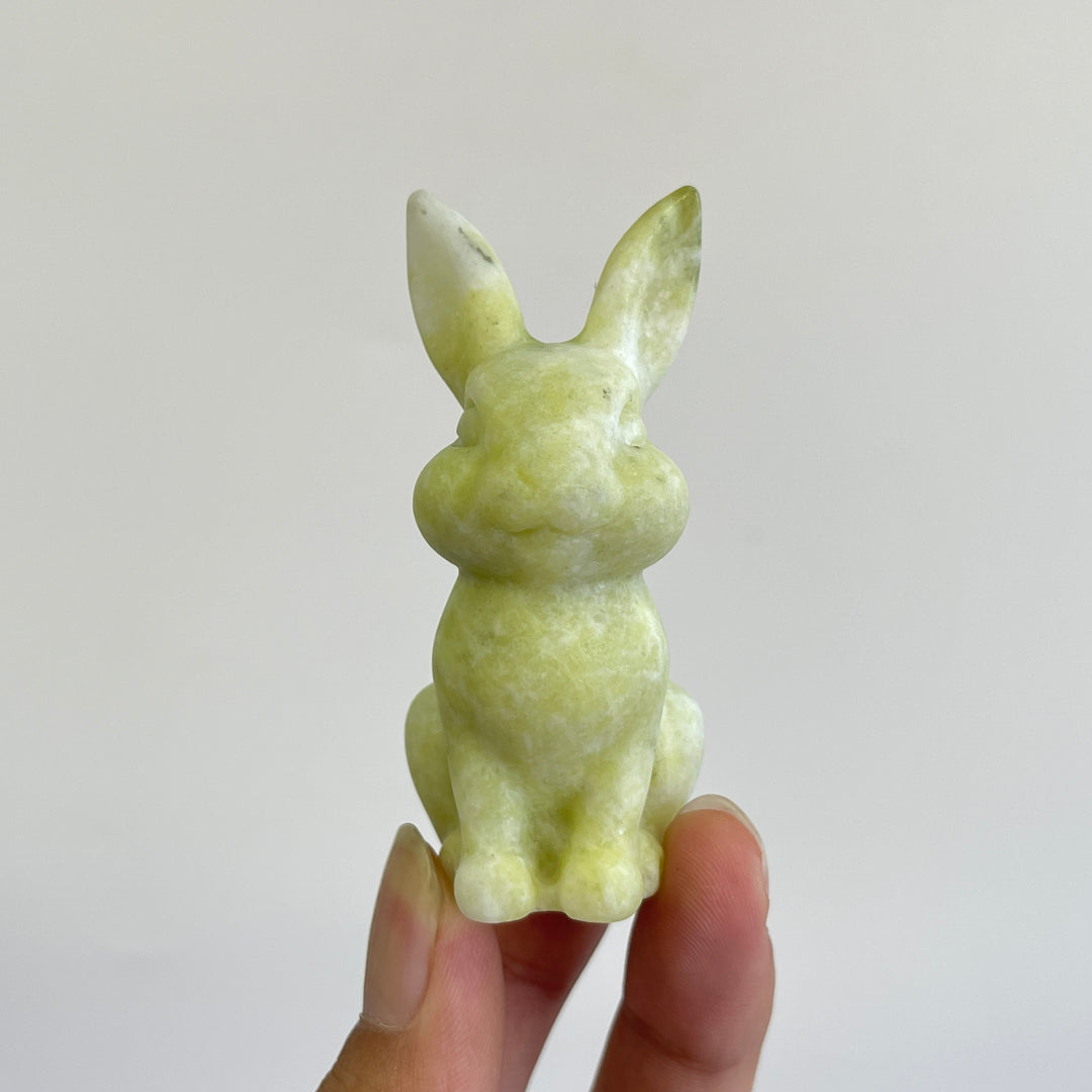 Natural Crystal Long Ear Rabbit Carving
