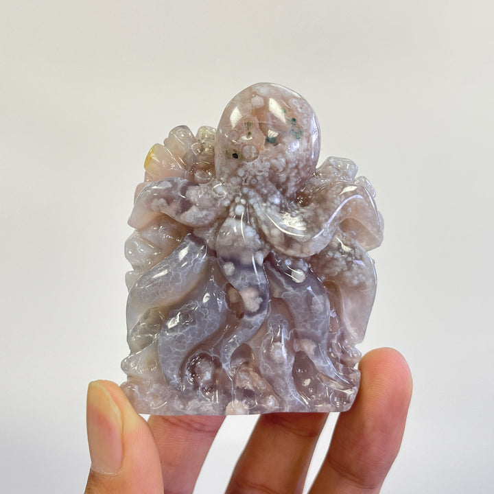 Unique,Natural Crystal Flower Agate Octopus