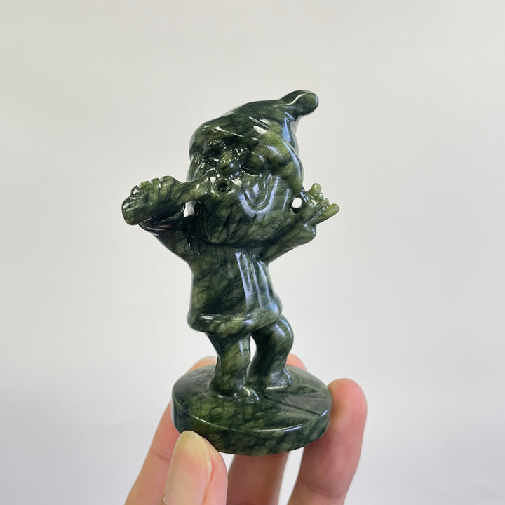Natural Crystal Carving Serpentine Gnome