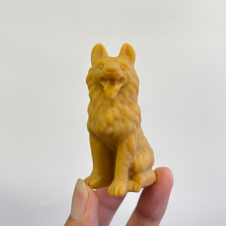 Natural Crystal Carving Lovely Wolf Dog