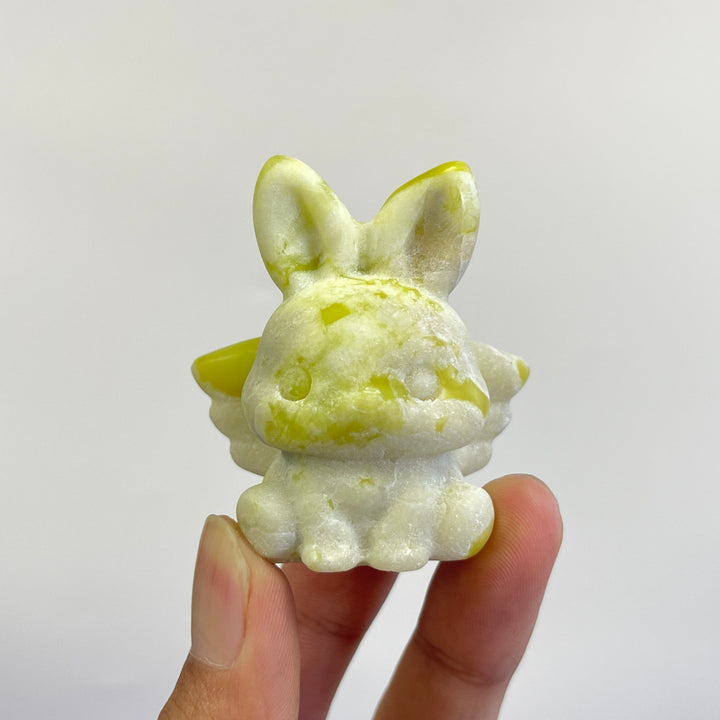Natural Crystal Carving Cute Angel Bunny