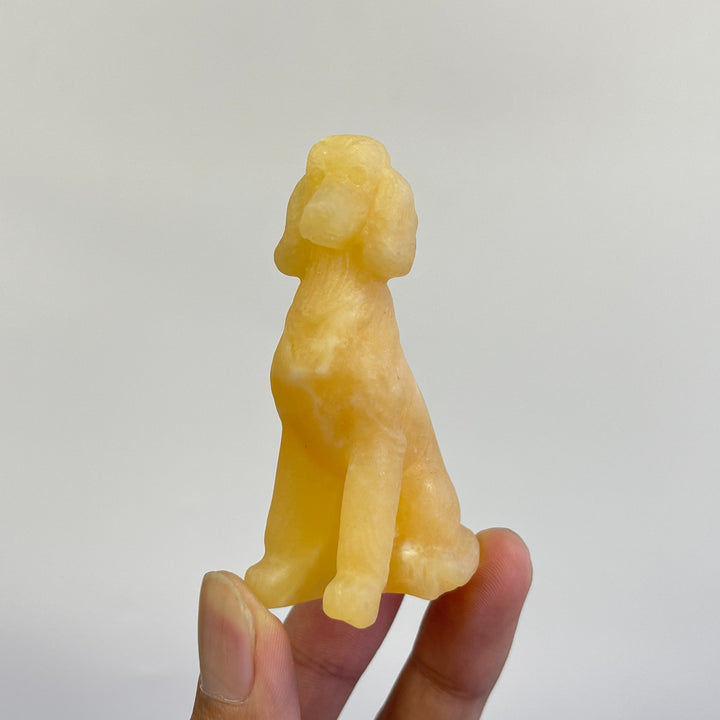 Natural Crystal Carving Sitting Poodle