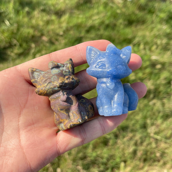 Natural Crystal Carving Smiling Fox