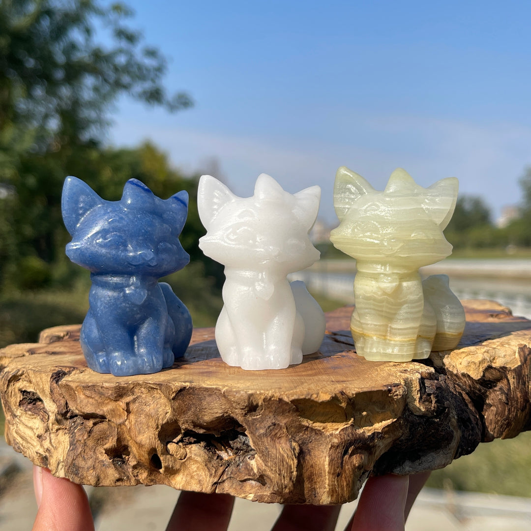 Natural Crystal Carving Smiling Fox