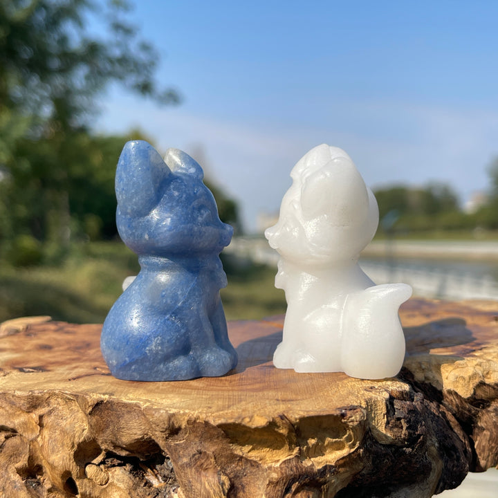 Natural Crystal Carving Smiling Fox