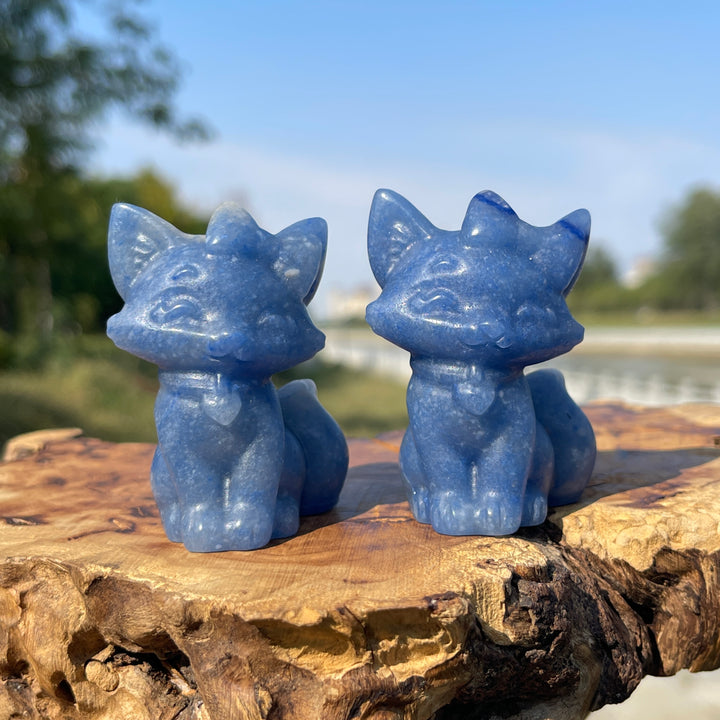 Natural Crystal Carving Smiling Fox