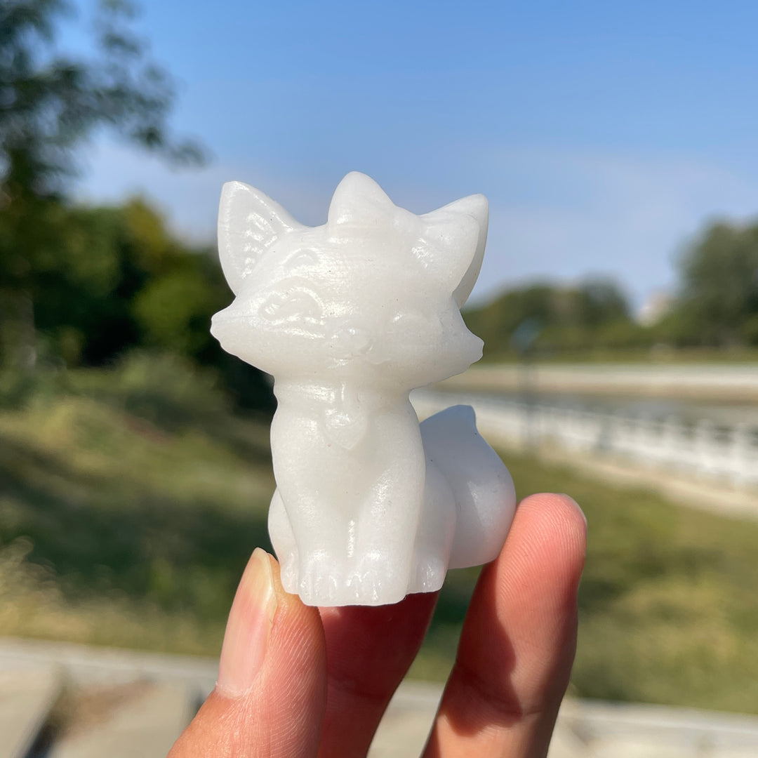 Natural Crystal Carving Smiling Fox