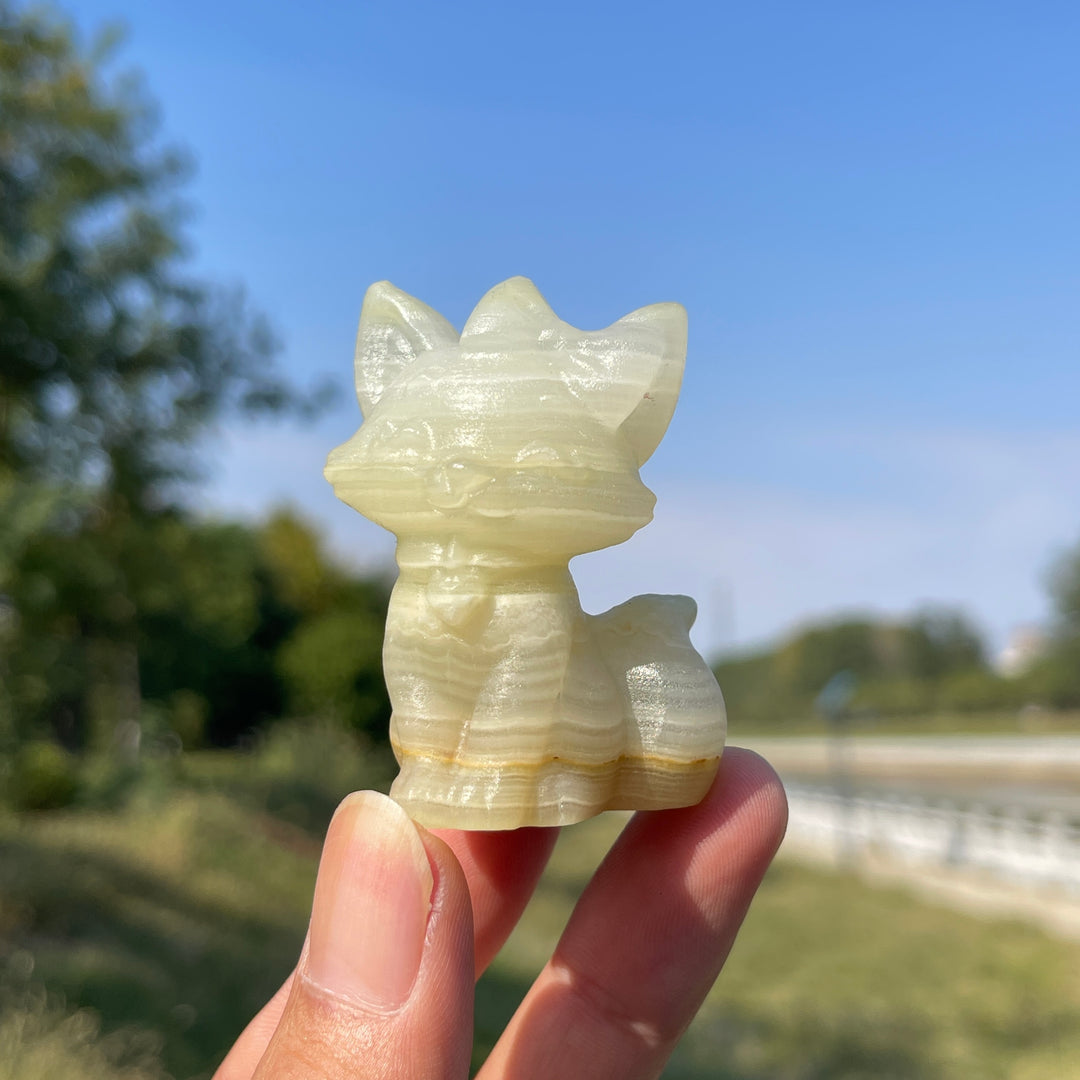 Natural Crystal Carving Smiling Fox