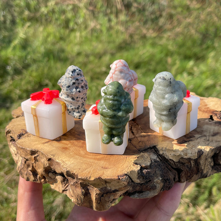 Natural Crystal Santa On Gift Box