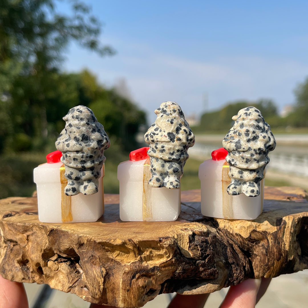 Natural Crystal Santa On Gift Box