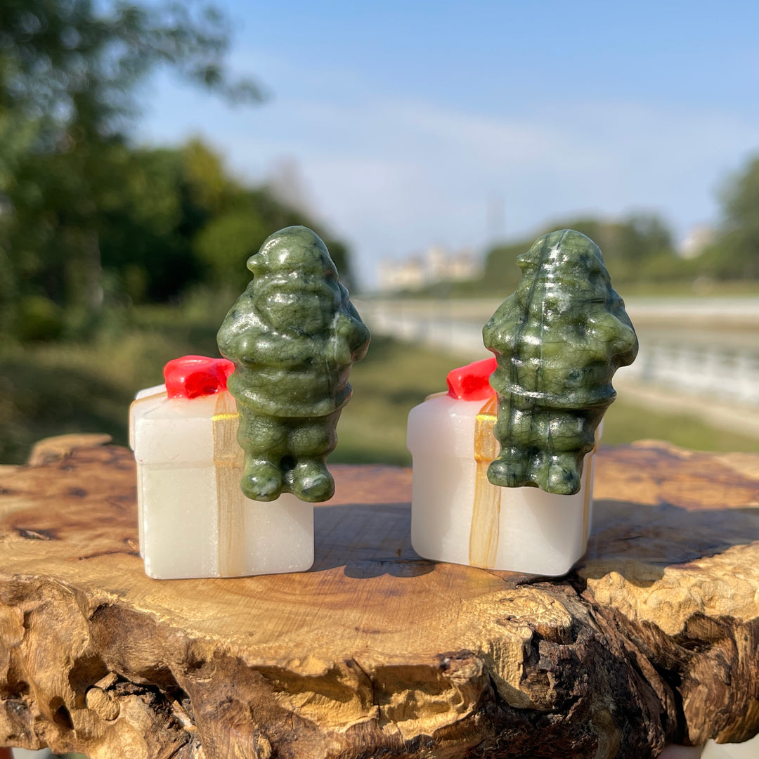 Natural Crystal Santa On Gift Box