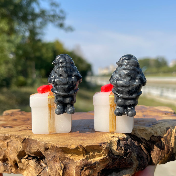 Natural Crystal Santa On Gift Box