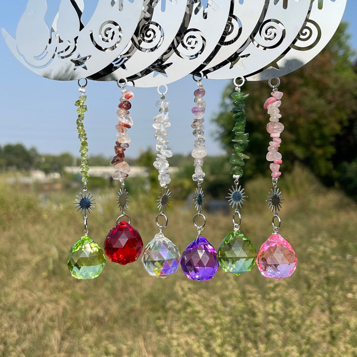 Moon Crystal Cat Piece Sun Catcher