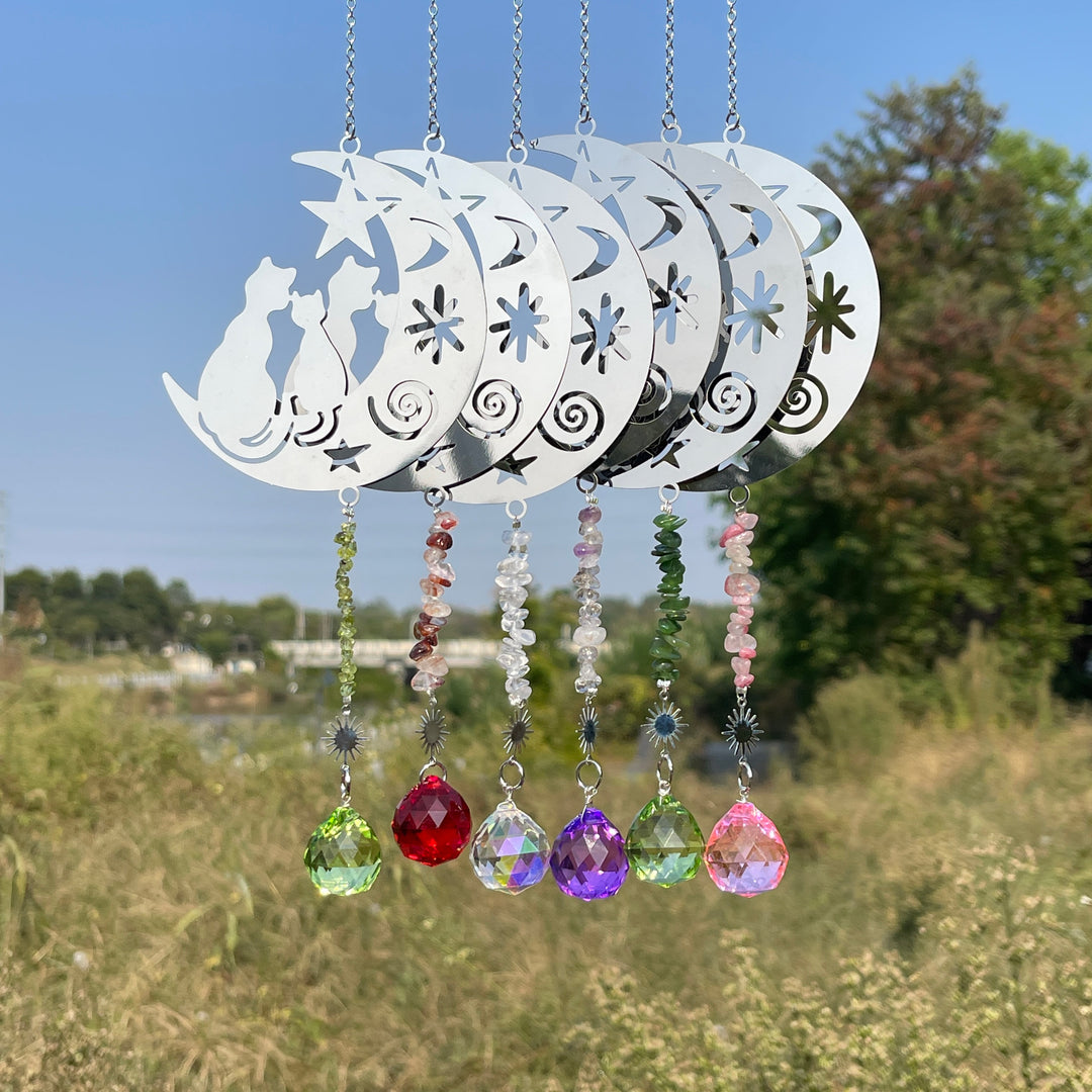 Moon Crystal Cat Piece Sun Catcher