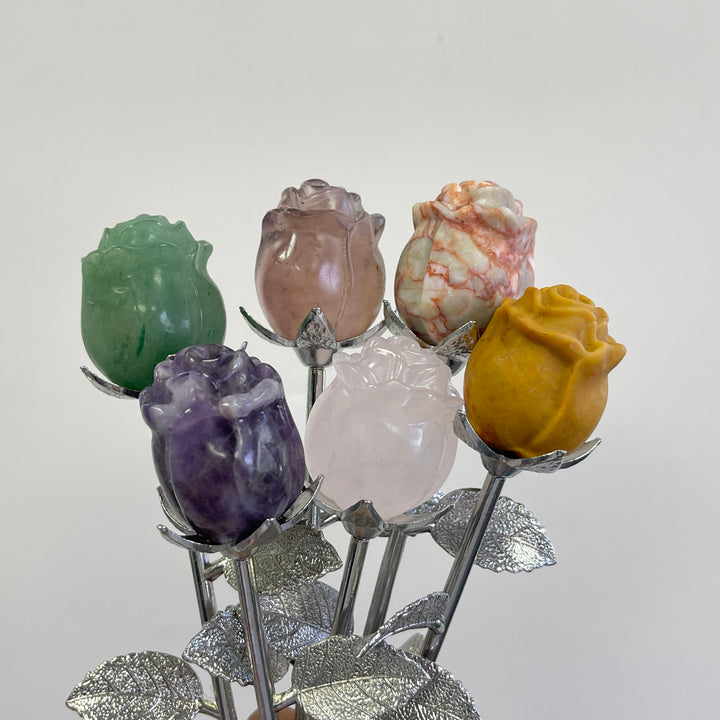 Natural Crystal Exquisite Handheld Rose Flower