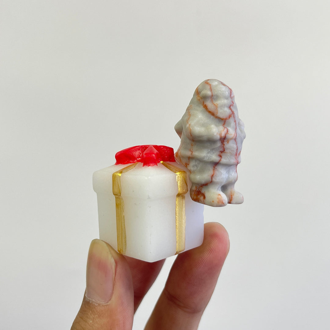 Natural Crystal Santa On Gift Box