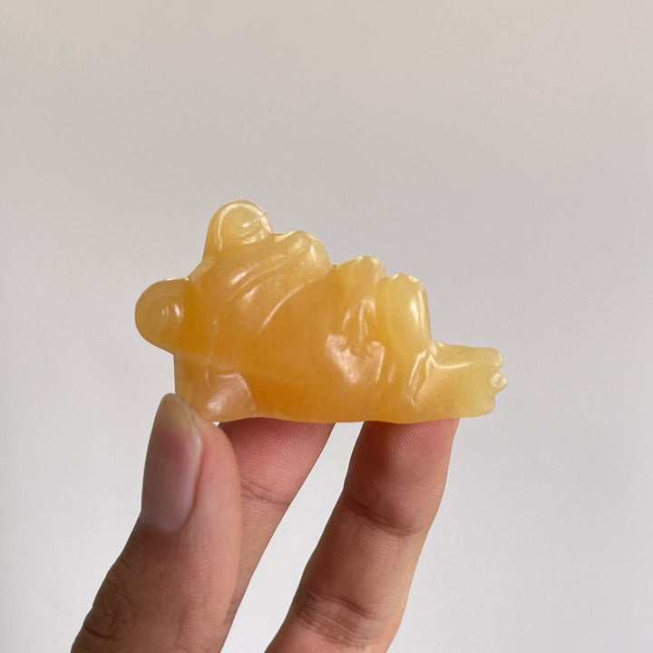 Natural Crystal Carving Cute Sleeping Frog