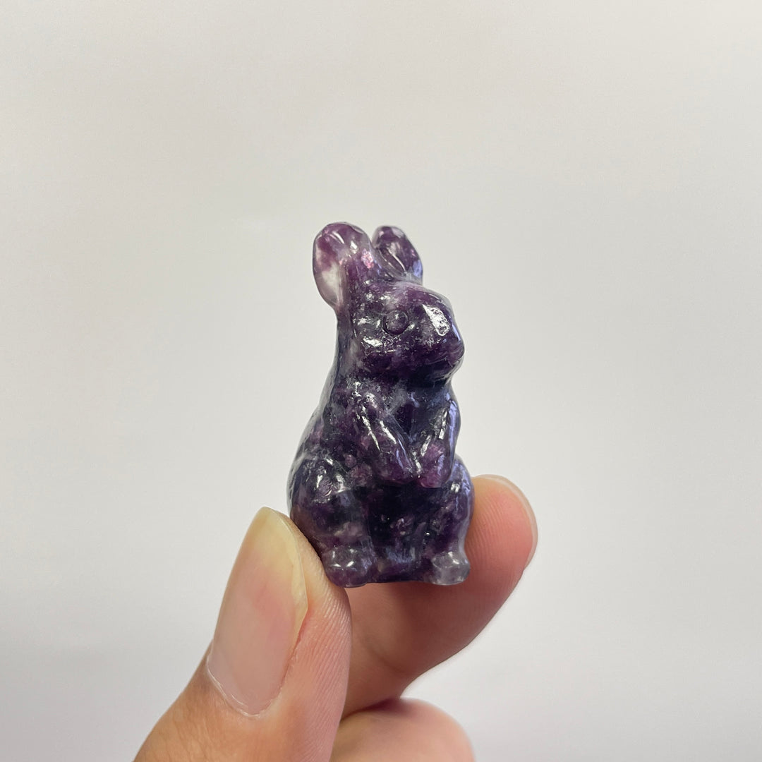 Natural Crystal Carving Lepidolite Rabbit