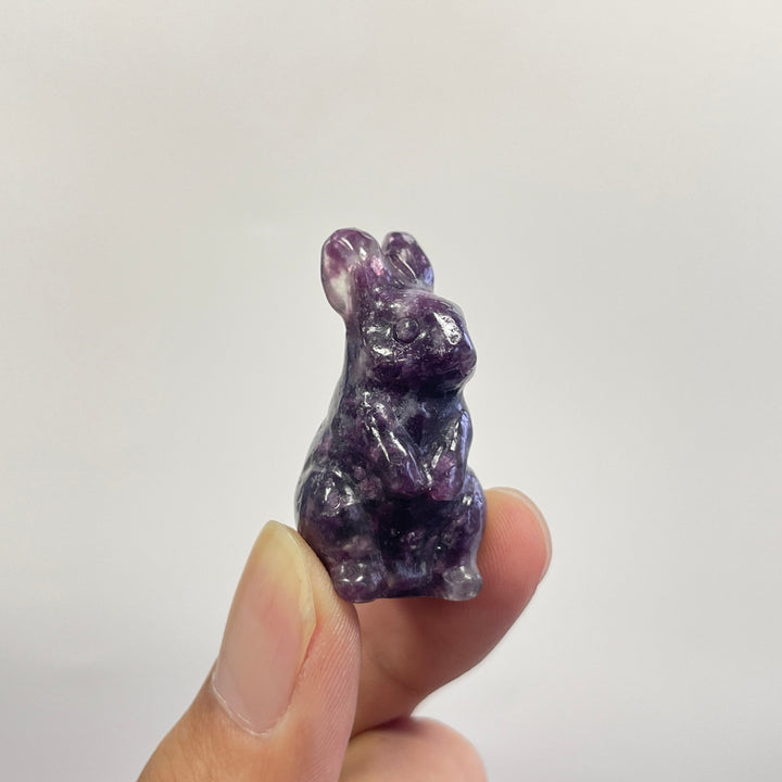 Natural Crystal Carving Lepidolite Rabbit
